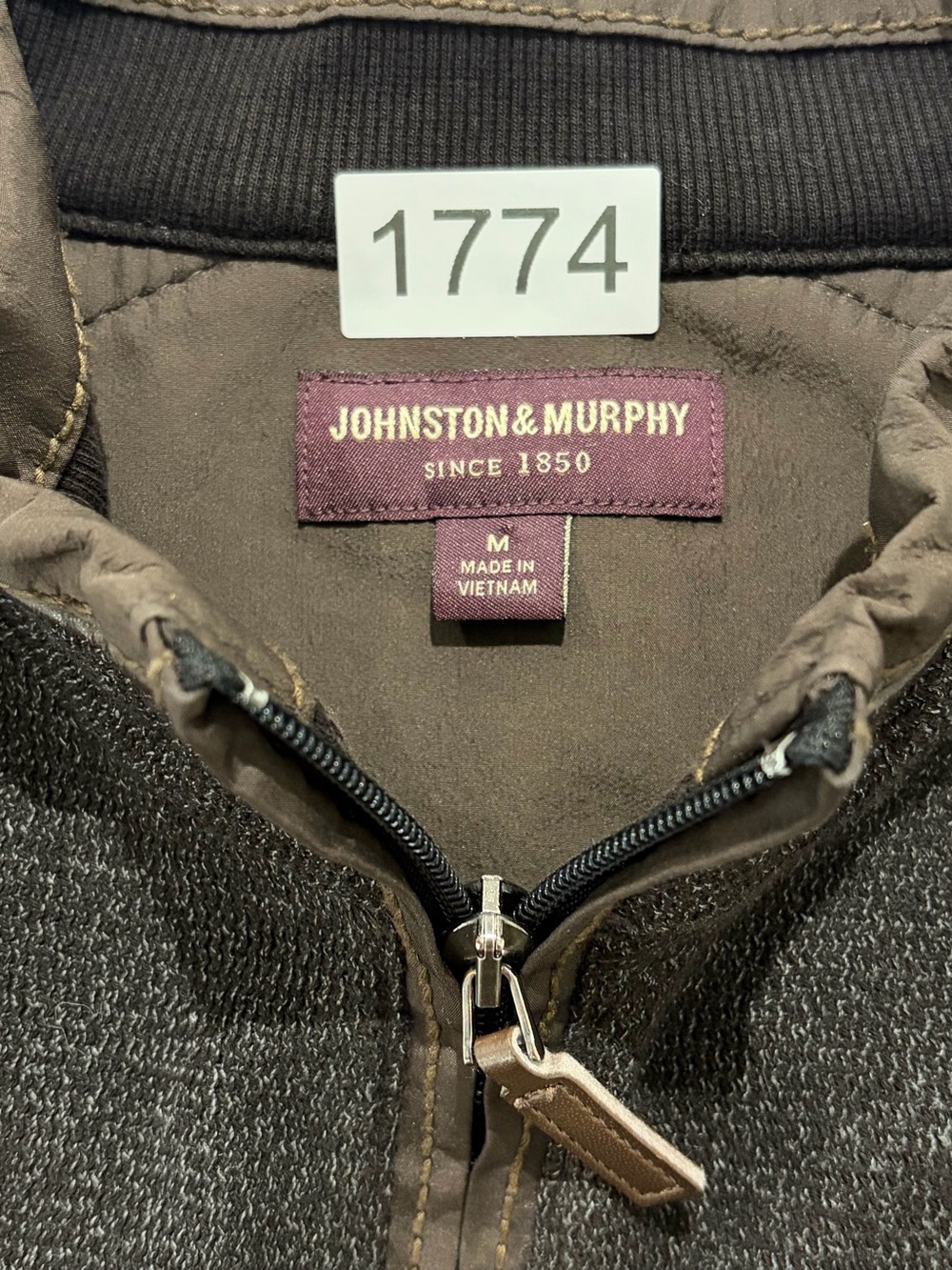 Johnston & Murphy Dark Brown Lightweight Full-Zip Shirt Jacket (M) - Picture 6 of 10